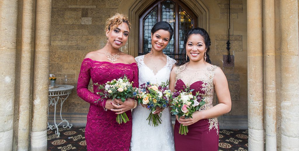 bride and bridemaids