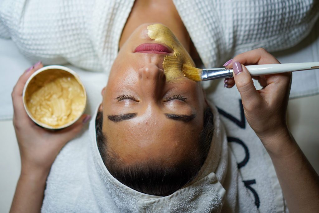 Spending Mother’s Day in the Cotswolds woman doing facial mask 2