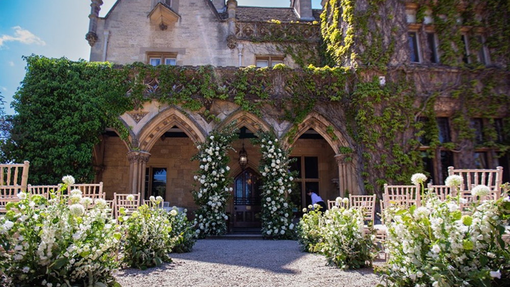 Floral outside ceremony at Manor By The Lake