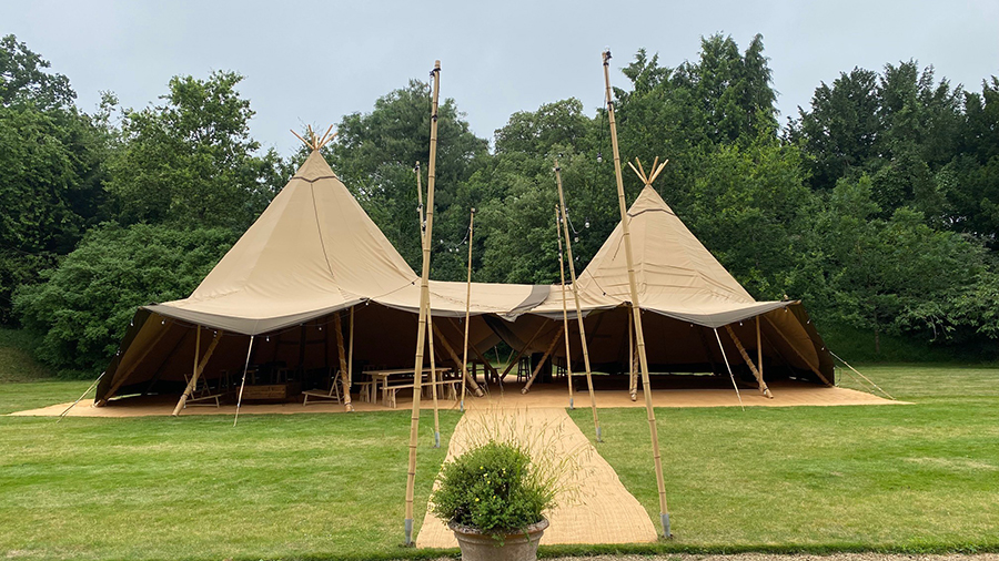 Tipi wedding at manor by the lake